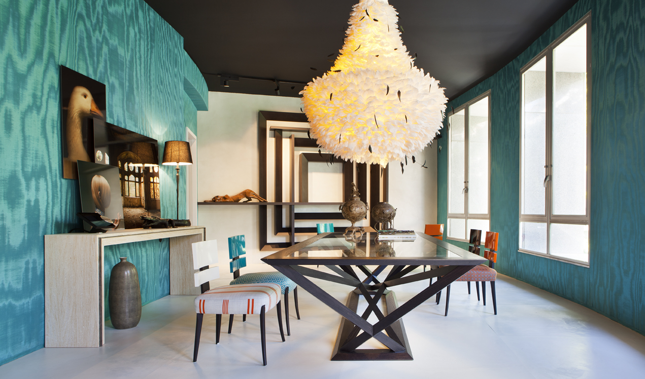 Comedor turquesa por Diego Rodríguez en Casa Decor 2013