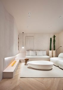 Salón minimalista inspirado en el Feng Shui