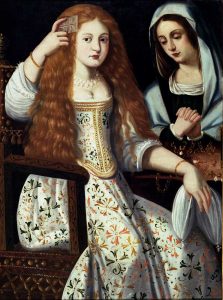 María Calderón, actriz del Siglo de Oro conocida como la Calderona, representada en un cuadro conservado en el Convento de las Descalzas Reales, Madrid.