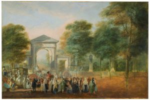 El Jardín Botánico de Madrid visto desde el Paseo del Prado en el siglo XVIII, entorno cultural del futuro Sir Agustín