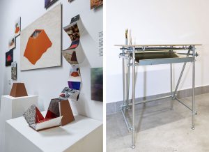 Piezas artísticas creadas con materiales recuperados del espacio FENIX de Casa Decor como ejemplo de reciclaje creativo