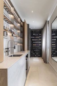 Zona de aguas con fregadero Andano 400-U y sistema Evol Soda de Blanco en la cocina Doimo Cucine