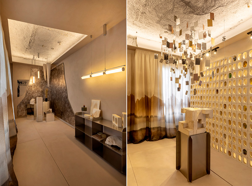 Espacio UDIT en Casa Decor 2026, interiorismo tipo cueva con texturas naturales, corcho en paredes y una iluminación cálida y envolvente