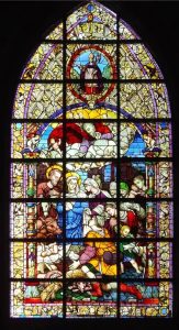 Vidriera de la Adoración de los Pastores de la Casa Maumejean en la Catedral de Sevilla