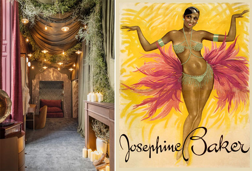 El vestidor de Josephine Baker recreado en el espacio de La Redoute
