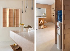 La cocina como impronta con celosía cerámica aplicada como estructura y revestimiento