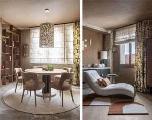 Combinación de estor plegable y cortina estampada en el Espacio PH Collection de Casa Decor 2026